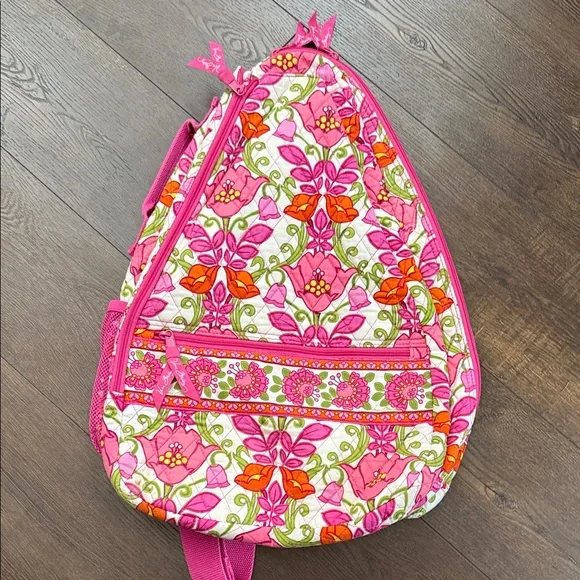 Vera Bradley Sling Tennis Backpack in Lilly Bell NWOT - Pink Floral - Picture 1 of 9